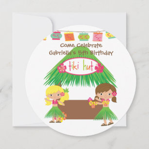Invitation à l'anniversaire de Hula Girls Tiki Hut