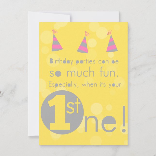 Invitation à l'anniversaire de la 1ère fille jaune (Devant)