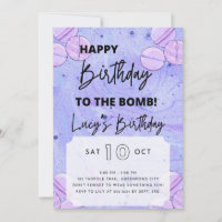 Invitation à l'anniversaire de la bombe de bain