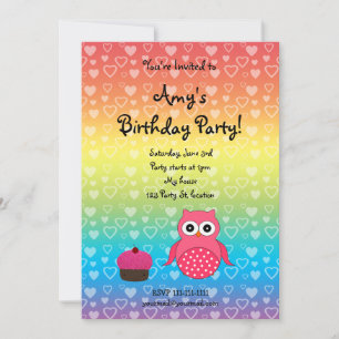 Invitation à l'anniversaire de la chouette mignonn