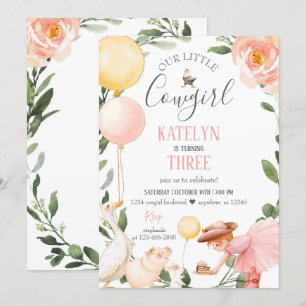 Invitation à l'anniversaire de la Cowgirl avec la 