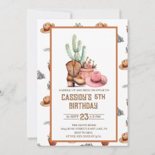 Invitation à l'anniversaire de la Cowgirl Wildwest