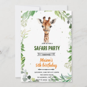 Invitation à l'anniversaire de la douche Giraffe