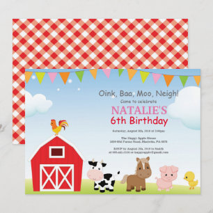 Invitation à l'anniversaire de la ferme Country Ba