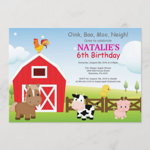 Invitation à l'anniversaire de la ferme Country Ba