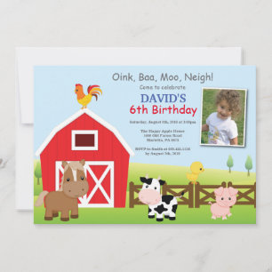 Invitation à l'anniversaire de la ferme Country Ba