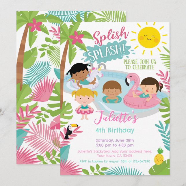 Invitation à l'anniversaire de la fête de la pisci (Devant / Derrière)