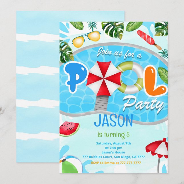 Invitation à l'anniversaire de la fête de la pisci (Devant / Derrière)