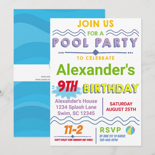 Invitation à l'anniversaire de la fête de la pisci (Devant / Derrière)
