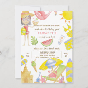 Invitation à l'anniversaire de la fête de plage