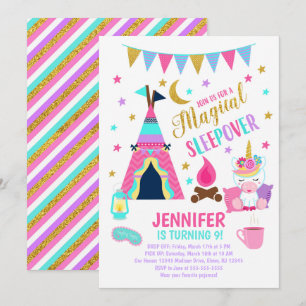Invitation à l'anniversaire de la fête de Sleepove