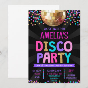 Invitation à l'anniversaire de la fête Disco