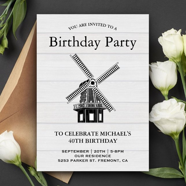 Invitation à l'anniversaire de la fête du moulin à (Créateur téléchargé)