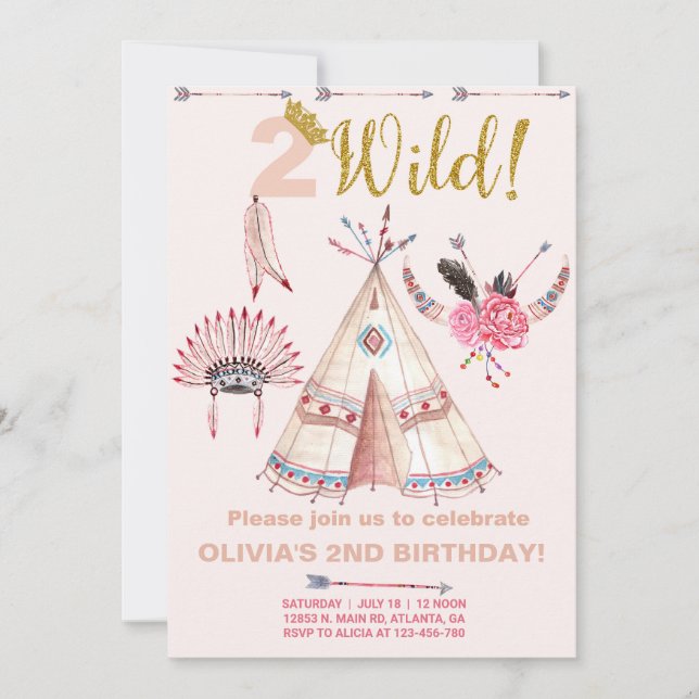 Invitation à l'anniversaire de la fille de deux bo (Devant)