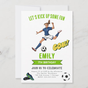 Invitation à l'anniversaire de la fille de footbal