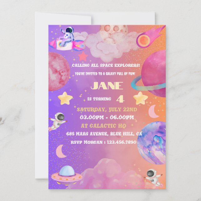 Invitation à l'anniversaire de la fille de l'Explo (Devant)