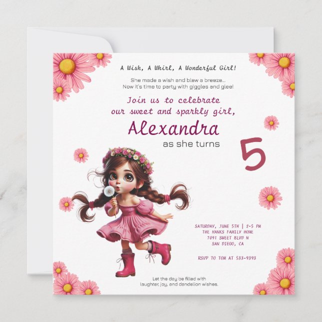 Invitation à l'anniversaire de la fille de pissenl (Devant)