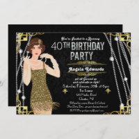Invitation à l'anniversaire de la fille Flapper