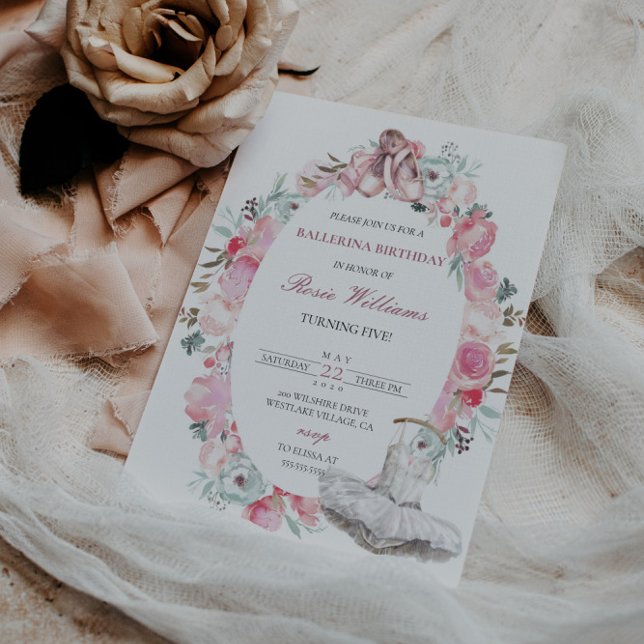 Invitation à l'anniversaire de la fille rose numér (Créateur téléchargé)