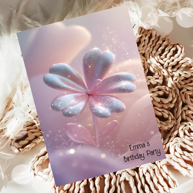 Invitation à l'anniversaire de la fleur d'or rose  (Créateur téléchargé)