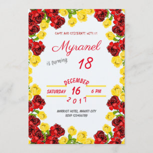 Invitation à l'anniversaire de la floraison rouge
