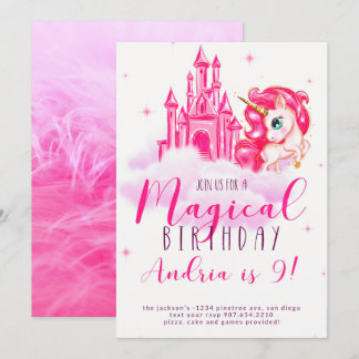 invitation à l'anniversaire de la licorne