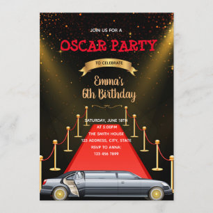 Invitation à l'anniversaire de la limousine rouge 