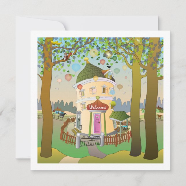 Invitation à l'anniversaire de la maison de ballon (Devant)