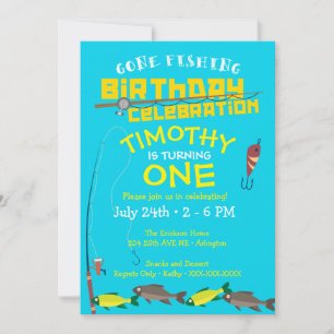 Invitation à l'anniversaire de la pêche du garçon