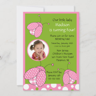 Invitation à l'anniversaire de la photo Sweet Pink