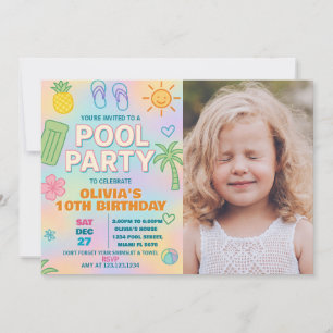 Invitation à l'anniversaire de la piscine de fête