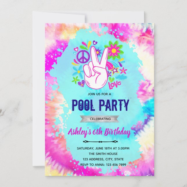 Invitation à l'anniversaire de la piscine de teint (Devant)