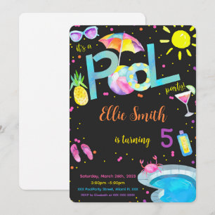 Invitation à l'anniversaire de la piscine modifiab