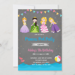 Invitation à l'anniversaire de la piscine Princess