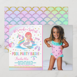Invitation à l'anniversaire de la piscine Unicorn 