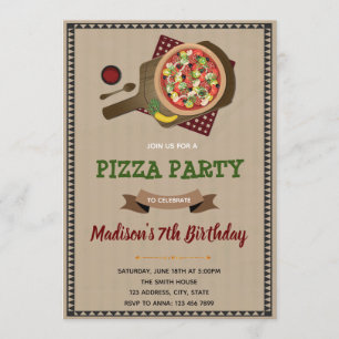 Invitation à l'anniversaire de la Pizza