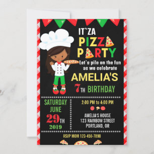 Invitation à l'anniversaire de la pizza Petite che
