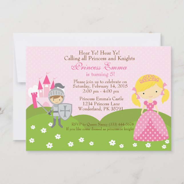 Invitation à l'anniversaire de la princesse (blond (Devant)