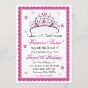 Invitation à l'anniversaire de la princesse Tiara