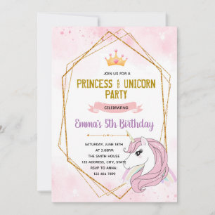 Invitation à l'anniversaire de la princesse Unicor