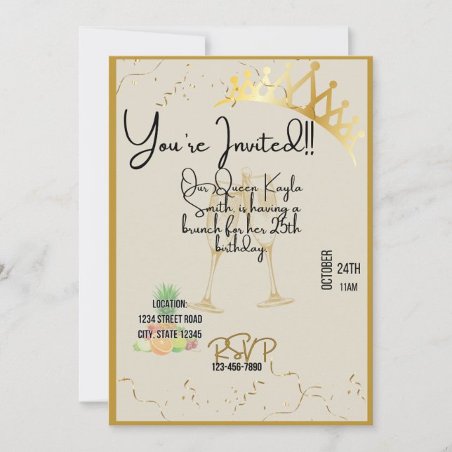 Invitation à l'anniversaire de la Reine (Devant)