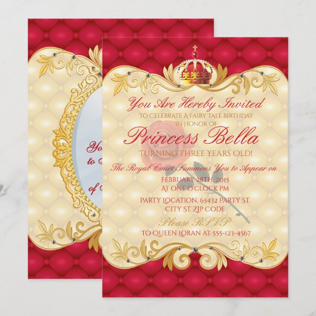 Invitation à l'anniversaire de la Royal Princess,  (Devant / Derrière)