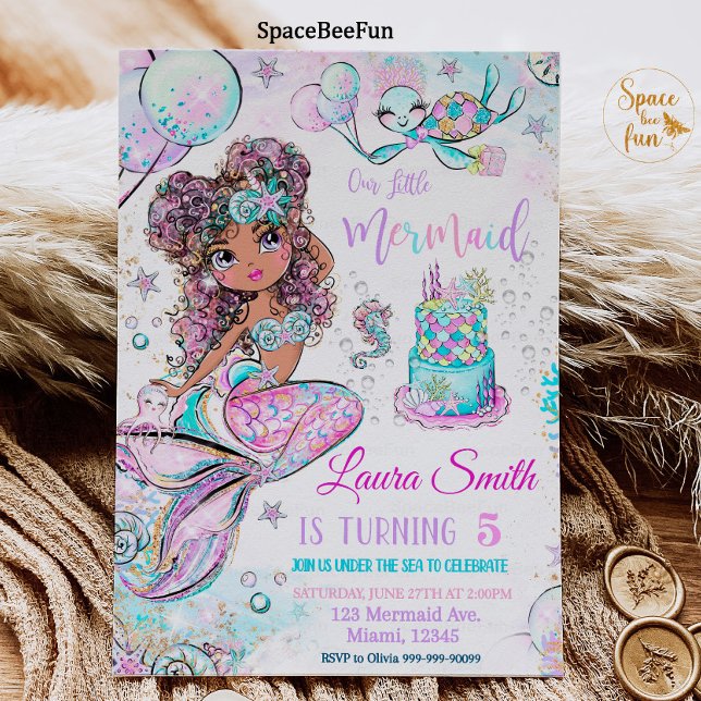 Invitation à l'anniversaire de la Sirène Unicorn S (Créateur téléchargé)