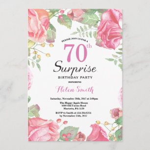 Invitation à l'anniversaire de la surprise de la f