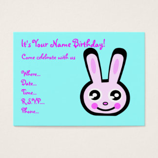 invitation à l'anniversaire de la tête de lapin