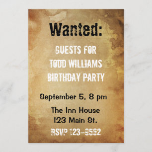 Invitation à l'anniversaire de l'affiche Recherché