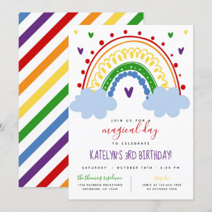 Invitation à l'anniversaire de l'arc-en-ciel dans 