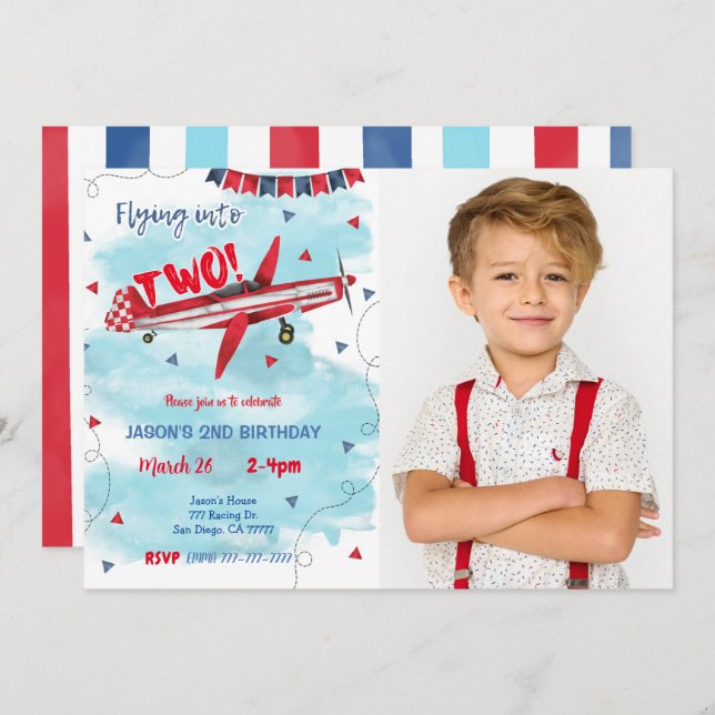 Invitation à l'anniversaire de l'avion (Devant / Derrière)