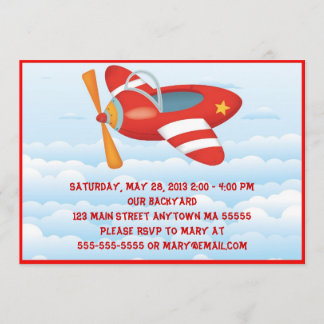 Invitation à l'anniversaire de l'avion rouge
