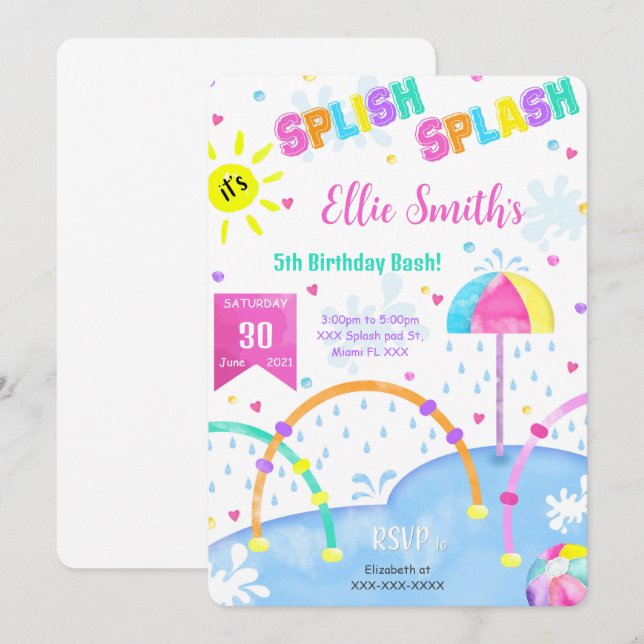 Invitation à l'anniversaire de l'écran de démarrag (Devant / Derrière)